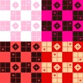 Chessboard Heart Valentine Background Set