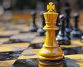 Chessboard with Golden Queen A Visual Representation of Equality and Opportunity in Professional Strategy Royalty Free Stock Photo