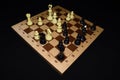 Chessboard with the pieces like a skill theme Royalty Free Stock Photo