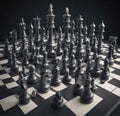 A chessboard with pieces moving autonomously, symbolizing manipulation and control.