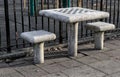 chessboard on a stone table in a public park (brooklyn new york city) chess board checkered squares Royalty Free Stock Photo