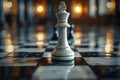 Chessboard Triumph: White King Stands Victorious. Concept Chess, Victory, Strategy, Board Game, Royalty Free Stock Photo