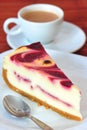 Chesse and raspberry cream cake & a cup of coffee