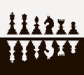 Chessmen vector leisure concept knight group white and black piece