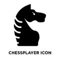 Chessplayer icon vector isolated on white background, logo concept of Chessplayer sign on transparent background, black filled Royalty Free Stock Photo