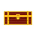 Chest box treasure illustration isolated vector icon. Gold wealth wooden lock brown pirate money. Trunk game cartoon fortune