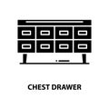 chest drawer icon, black vector sign with editable strokes, concept illustration Royalty Free Stock Photo