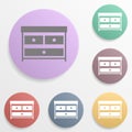 Chest of drawers badge color set icon. Simple glyph, flat vector of web icons for ui and ux, website or mobile Royalty Free Stock Photo