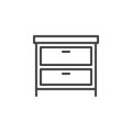 Chest of drawers household furniture line icon