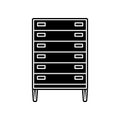 Chest of drawers  icon. Element of household for mobile concept and web apps icon. Glyph, flat icon for website design and Royalty Free Stock Photo