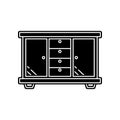Chest of drawers icon. Element of household for mobile concept and web apps icon. Glyph, flat icon for website design and