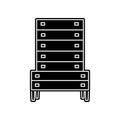 Chest of drawers  icon. Element of household for mobile concept and web apps icon. Glyph, flat icon for website design and Royalty Free Stock Photo