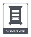 chest of drawers icon in trendy design style. chest of drawers icon isolated on white background. chest of drawers vector icon