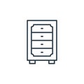 chest of drawers icon vector from antique concept. Thin line illustration of chest of drawers editable stroke. chest of drawers Royalty Free Stock Photo