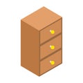 Chest of drawers isometric 3d icon Royalty Free Stock Photo