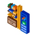 Chest of Drawers isometric icon vector illustration