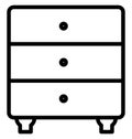 Chest of Drawers Line Isolated Vector Icon That can be easily modified or edit Royalty Free Stock Photo