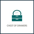 Chest of drawers with mirror simple icon. commode  icon Royalty Free Stock Photo