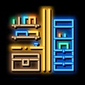 Chest of Drawers neon glow icon illustration