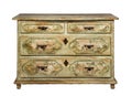 Chest of drawers old original antique European hand painted an Royalty Free Stock Photo