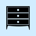 Chest of drawers vector icon. Furniture types.