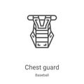 chest guard icon vector from baseball collection. Thin line chest guard outline icon vector illustration. Linear symbol for use on Royalty Free Stock Photo