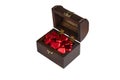 Chest of heart shape chocolate Royalty Free Stock Photo