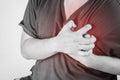 Chest injury in humans .chest pain,joint pains people medical, mono tone highlight at chest Royalty Free Stock Photo