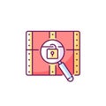 Chest with lock RGB color icon Royalty Free Stock Photo