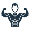 Chest, muscles, workout icon. Simple editable vector design isolated on a white background