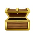 Chest Opened Wooden Container For Treasure Vector