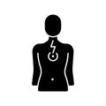 Chest pain black glyph icon