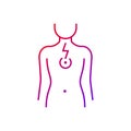 Chest pain gradient linear vector icon