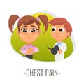 Chest pain medical concept. Vector illustration.