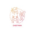 Chest pain red gradient concept icon