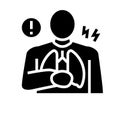 chest pain symptom mesothelioma glyph icon vector illustration