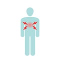 Chest pain vector symbol