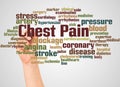 Chest pain word cloud and hand with marker concept Royalty Free Stock Photo