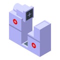 Chest scanner icon isometric vector. Xray device