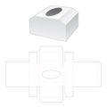 Chest shaped tissue box die cut template