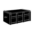 Chest silhouette. Closed wooden antique chest with a flat lid. For storage or wealth