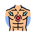 chest tightness disease symptom color icon vector illustration