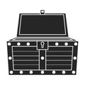 Chest treasure vector icon.Black vector icon isolated on white background chest treasure Royalty Free Stock Photo