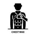 chest wax icon, black vector sign with editable strokes, concept illustration Royalty Free Stock Photo