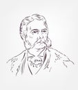 Chester Alan Arthur usa president vector sketch portrait