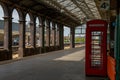 Chester Train Station with Classic English Red Telephone Box