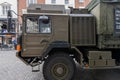 CHESTER, UK - 26TH JUNE 2019: An army HX60 4x4 truck stationed in Chester City to recruit for the British Army