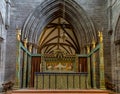 Ornate gilded altar with the Last Supper painting inside the historic Chester Cathedral in Cheshire Royalty Free Stock Photo