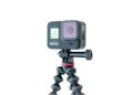 Chester, United Kingdom - 31st January 2021 : A GoPro Hero 8 Black action video camera on a GorillaPod tripod from Joby