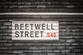 Chesterfield, Derbyshire, England - 24th March 2021 Beetwell Street S40 black and white road sign